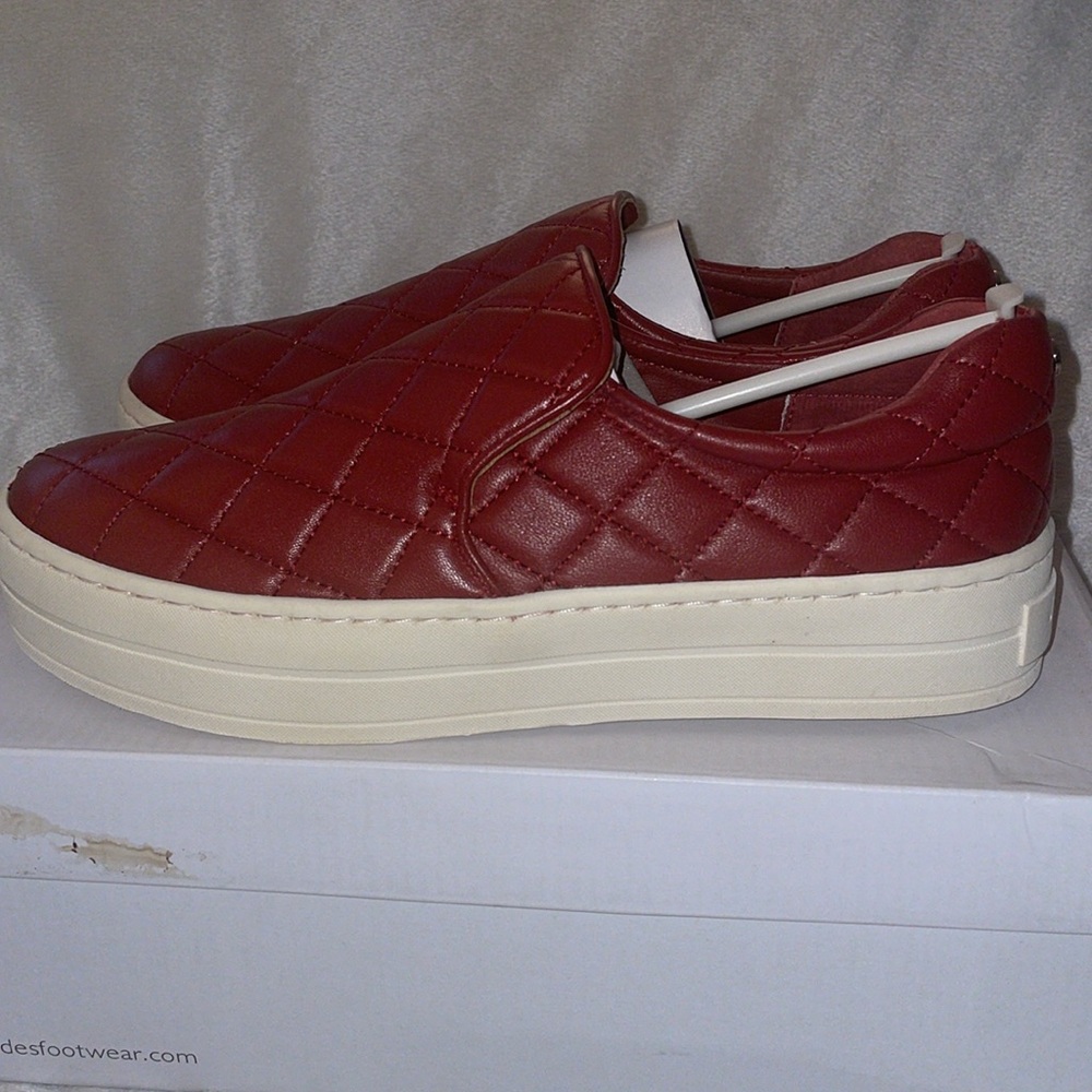 NWT J/SLIDES HARLEE Red Leather Slip-on Sneaker - Picture 11 of 14